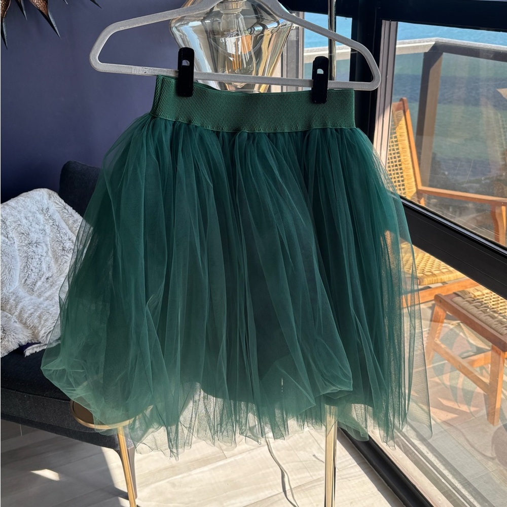 Elegant Green Tulle Skirt